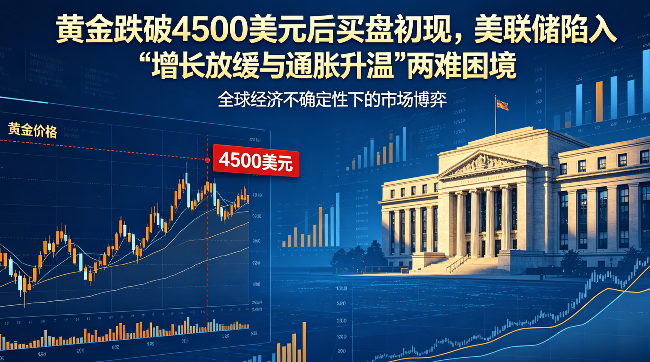 黄金失守4500美元关口后买盘回暖 美联储深陷经济两难困境