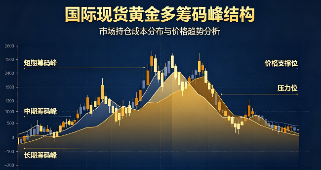 国际现货黄金筹码结构解析：多筹码峰分化，区间承压格局凸显
