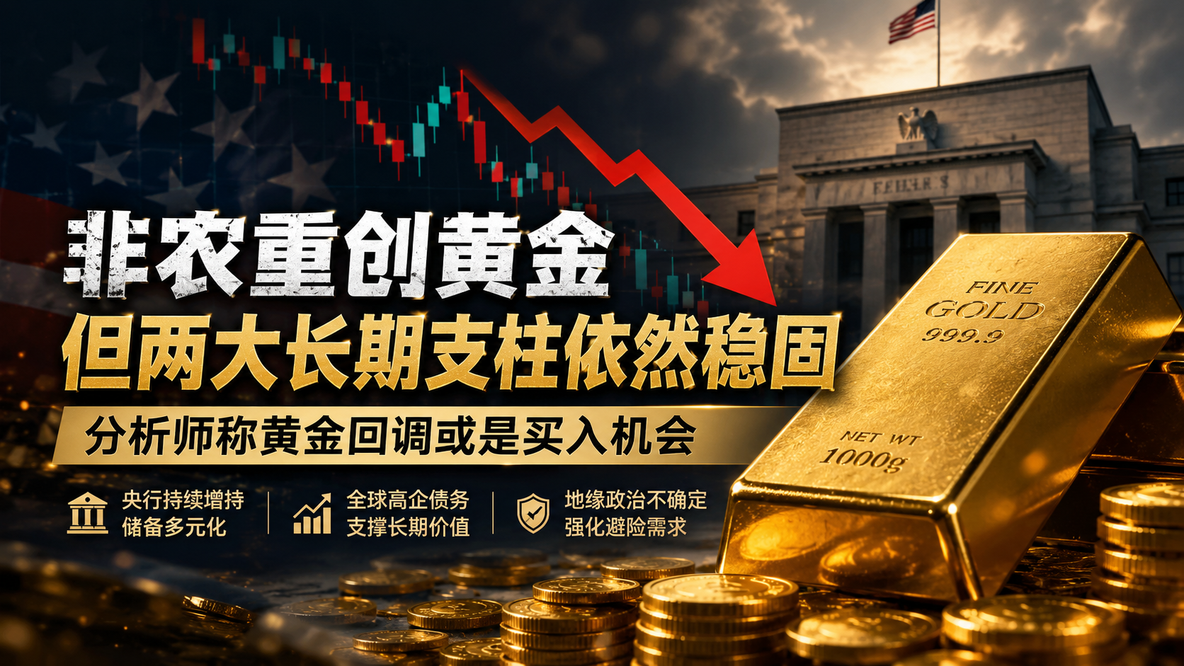 非农数据打压金价回落，但黄金长期逻辑未变，分析师称调整或是布局良机