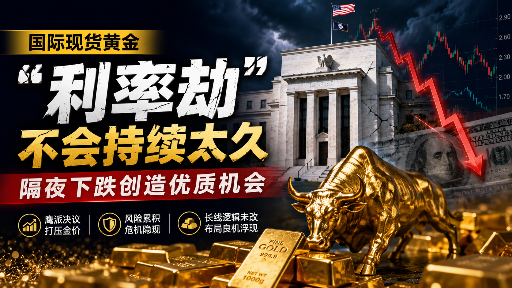 国际现货黄金遭遇“利率劫”，但长期逻辑未改，下跌或成布局良机