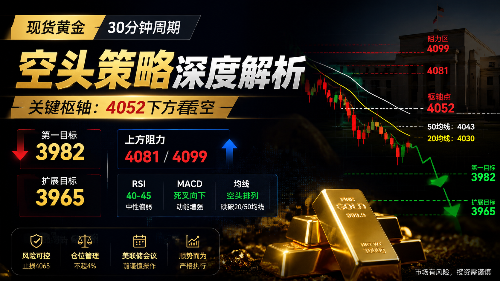 现货黄金30分钟周期空头策略深度解析